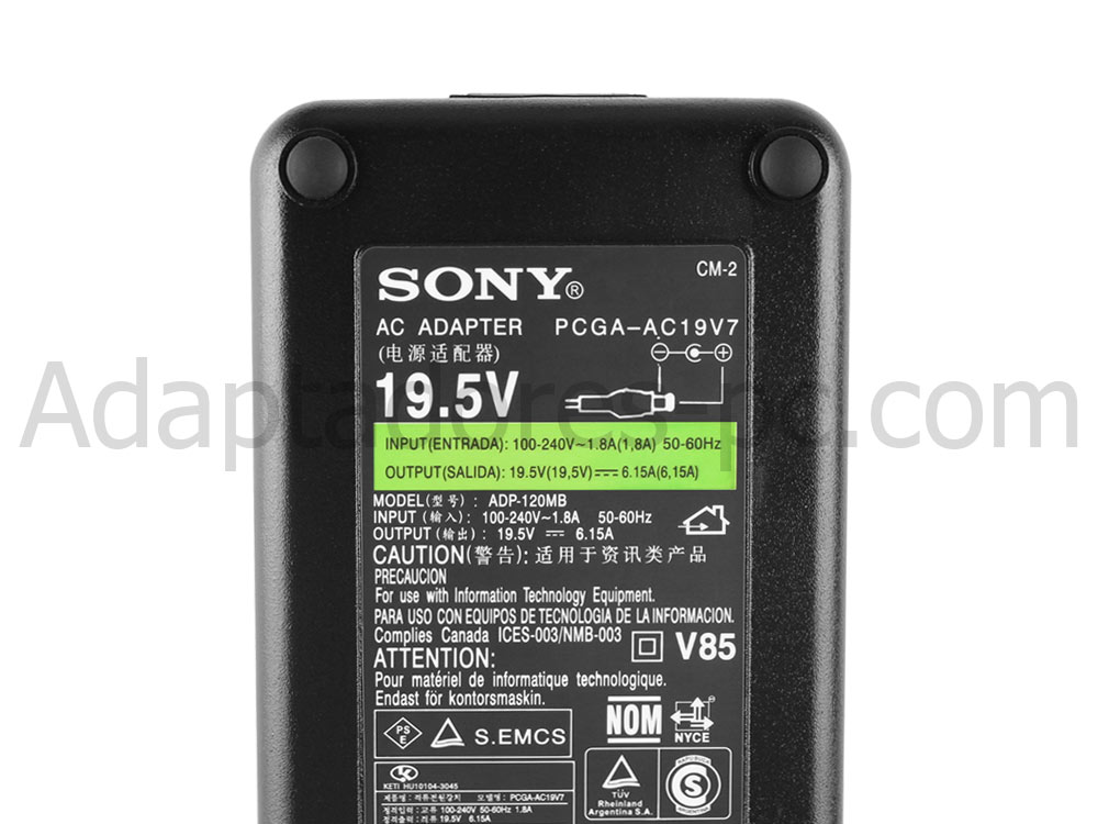 Original 120W AC Adaptador Cargador Sony KDL-50WF660 KDL50WF660 + Cable
