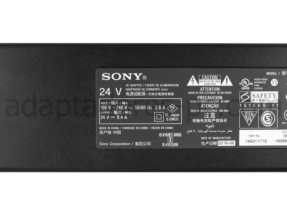 Original 240W Sony KD-65XD9305 KD65XD9305 Adaptador Cargador + Cable