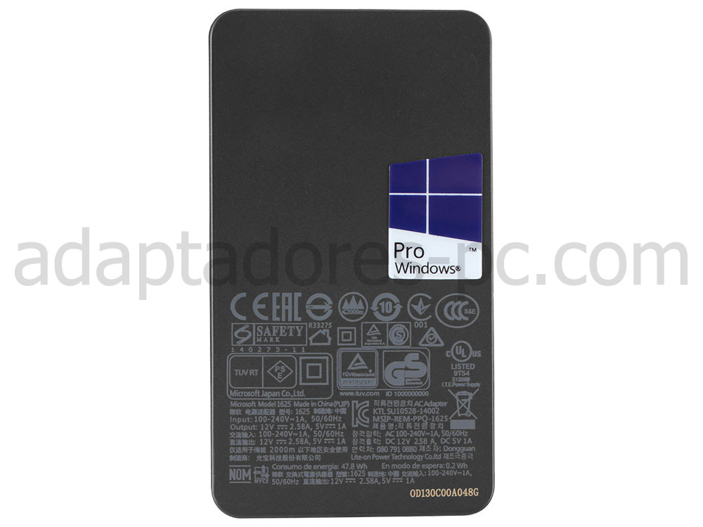 Original 36W Cargador Microsoft Pro 6 AC Adaptador