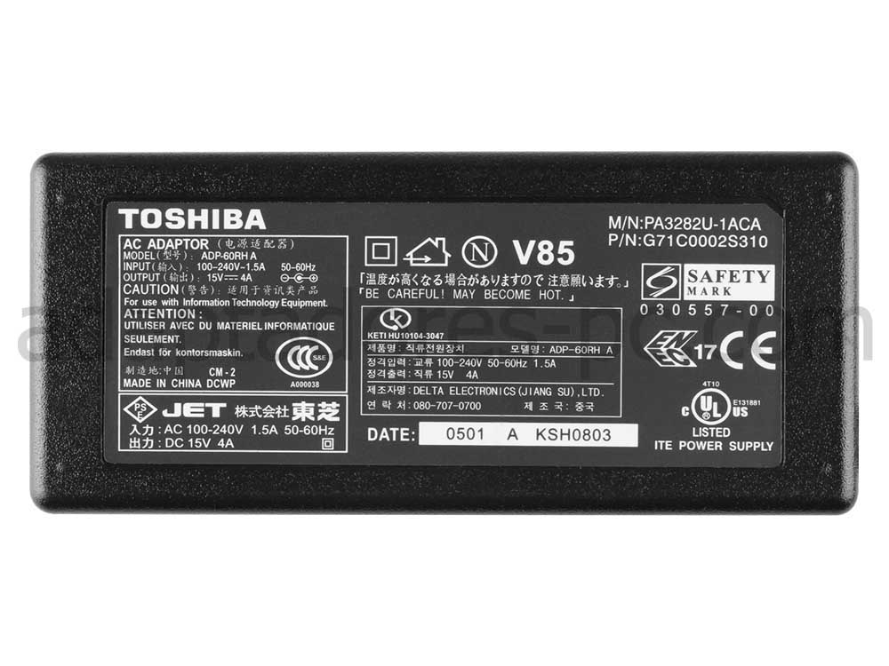 60W Toshiba Satellite 2410-603 2410-703 AC Adaptador Cargador