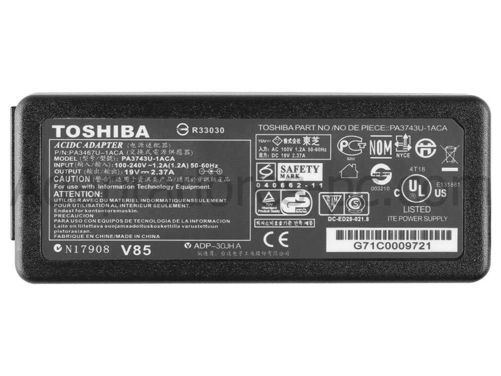 Original 45W AC Adaptador Cargador Toshiba Satellite Pro NB10-A-109