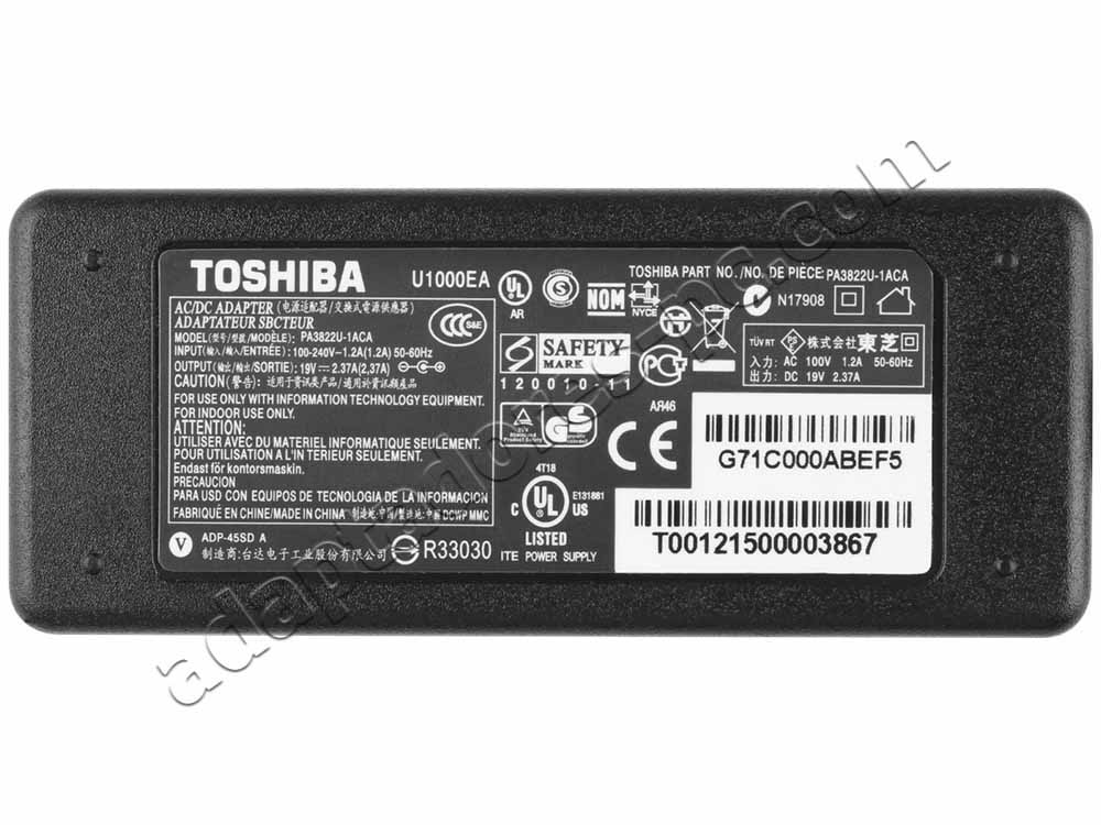 Original 45W Toshiba ADP-45YD B AC Adaptador Cargador