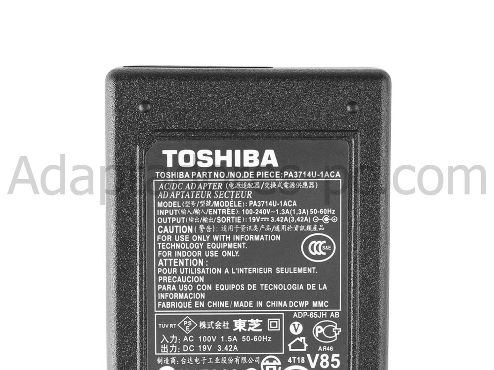 Original 65W AC Adaptador Cargador Toshiba PA3917E-1AC3 PA3917U-1ACA