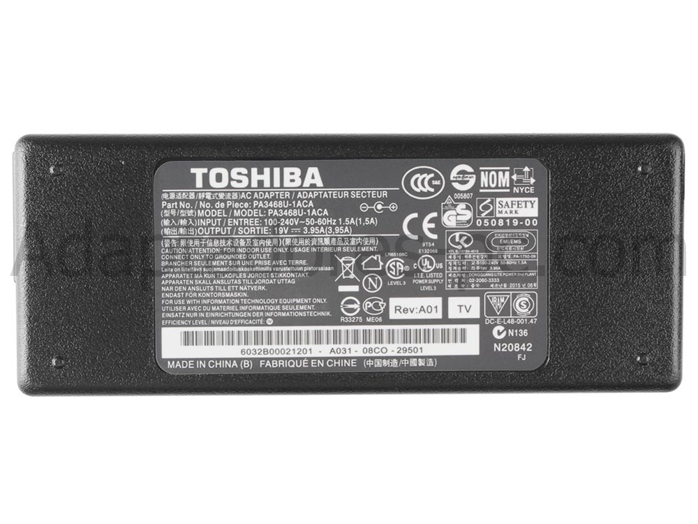 Adaptador Cargador Original Toshiba Satellite C55-A-1NV 75W + Cable