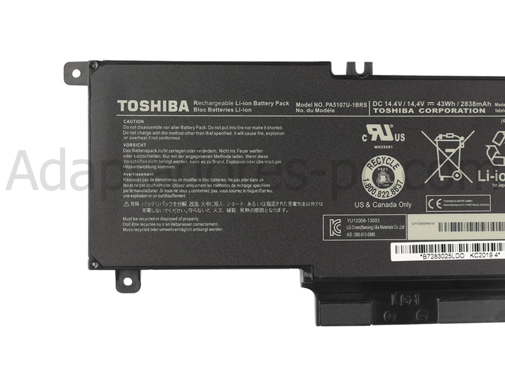 43Whr Batería Toshiba PA5107U-1BRS P000573240