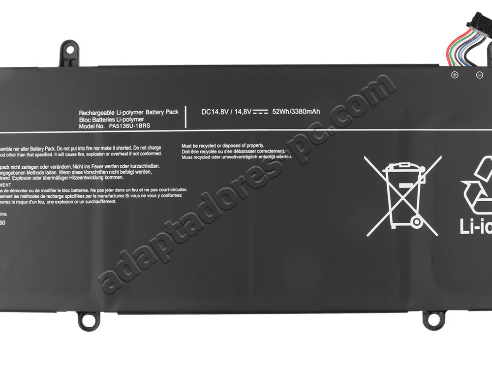 52Wh Batería para Toshiba PA5136U-1BRS