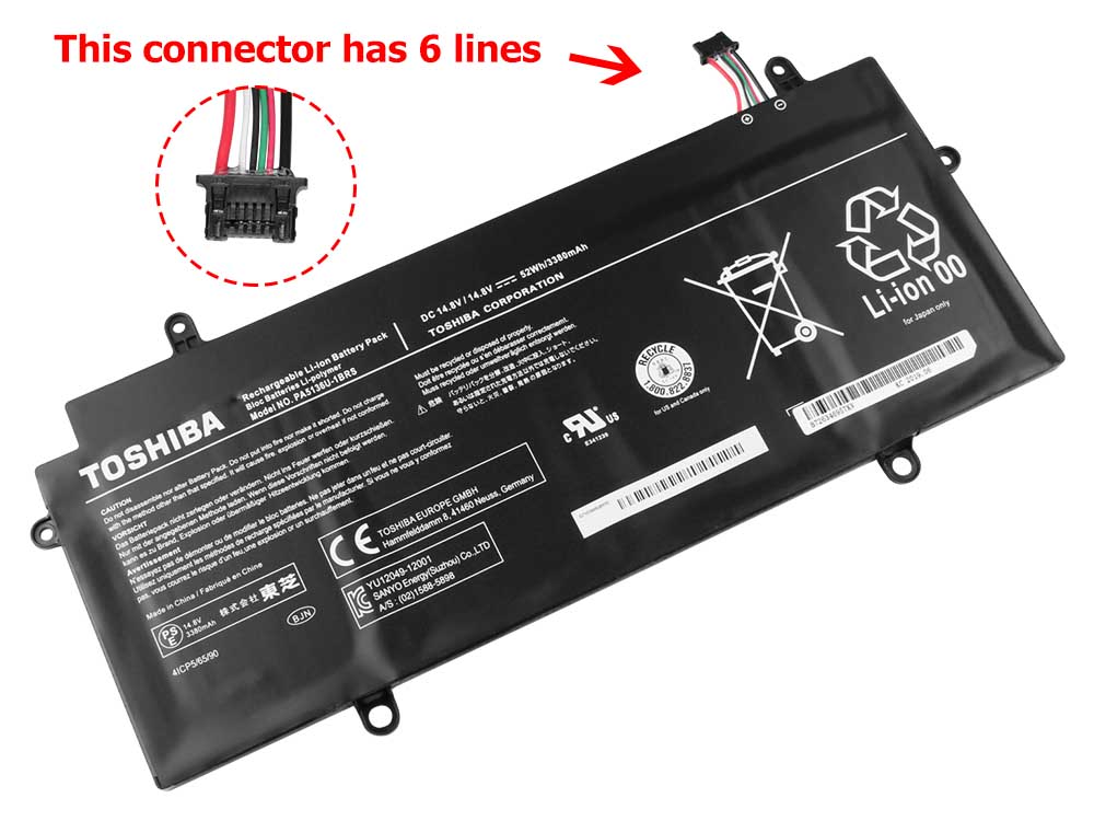 52Whr Batería Toshiba Portege Z30-A-10P Z30-A-12X Z30-A1310
