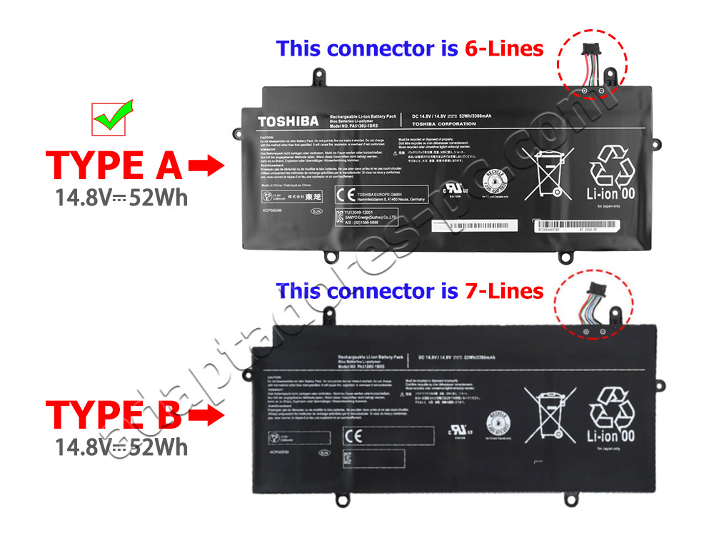 52Whr Batería Toshiba Portege Z30-A-10P Z30-A-12X Z30-A1310