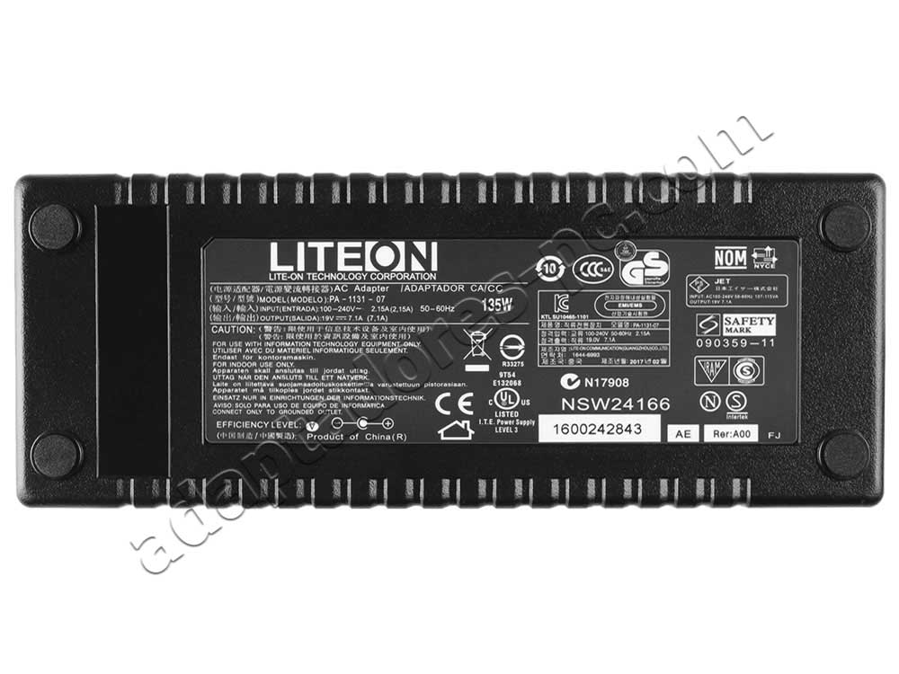 135W Acer 25.10068.631(5.5mm * 2.5mm) AC Adaptador Cargador